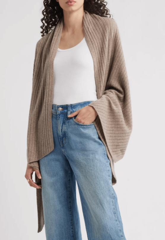cashmere wrap from nordstrom on model